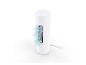 Ventilateur colonne blanc produisant un flux d'air frais.