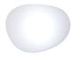 Plafonnier ovale blanc avec éclairage doux, idéal pour les espaces modernes.