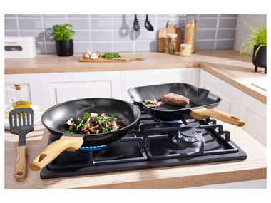 ERNESTO® Poêle en fonte d’aluminium Ø 28 cm ou poêle grill en fonte d'aluminium 28 x 28 cm