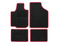 Tapis de voiture noirs avec bordure rouge