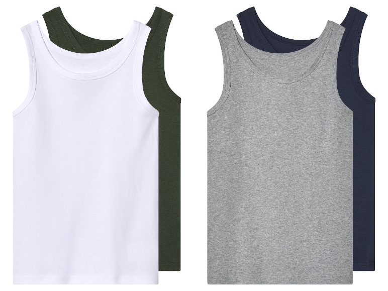 Deux packs de débardeurs de couleurs assorties.