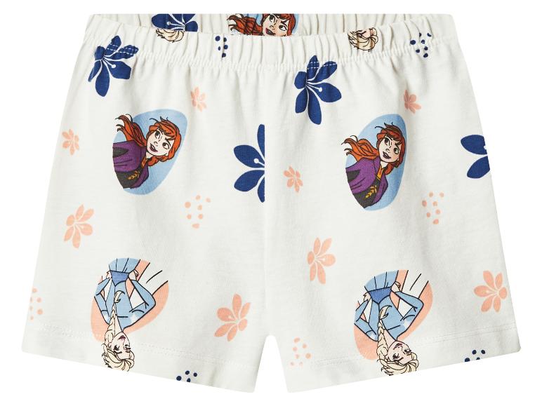 Short blanc pour fille avec imprimé de personnages de dessins animés et de fleurs.