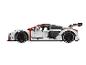 Un modèle de voiture de course Audi Sport blanc, construit avec des briques LEGO.
