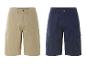 Shorts cargo et chino beiges et bleus marine.