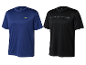 Deux t-shirts Crivit pour le cyclisme, un bleu marine et un noir.