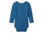 Body bébé en coton bleu à manches longues, dos.