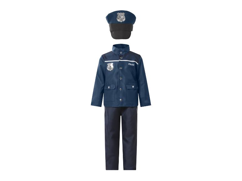 Déguisement de policier pour enfant avec veste, pantalon et casquette bleu foncé