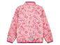Veste rose pour enfant avec imprimé de blocs, avec des détails rose foncé.