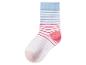 Chaussettes enfant rayées blanches, bleues et roses
