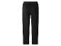 Pantalon en velours côtelé noir avec taille élastique et une poche arrière, vu de dos.
