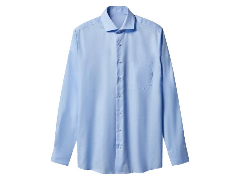 Chemise bleu clair pour homme à manches longues avec poche poitrine
