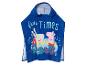 Serviette de bain à capuche bleue avec Peppa Pig et personnages apparentés.