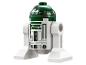 Figurine LEGO R2-D2 verte et blanche avec des détails argentés et noirs