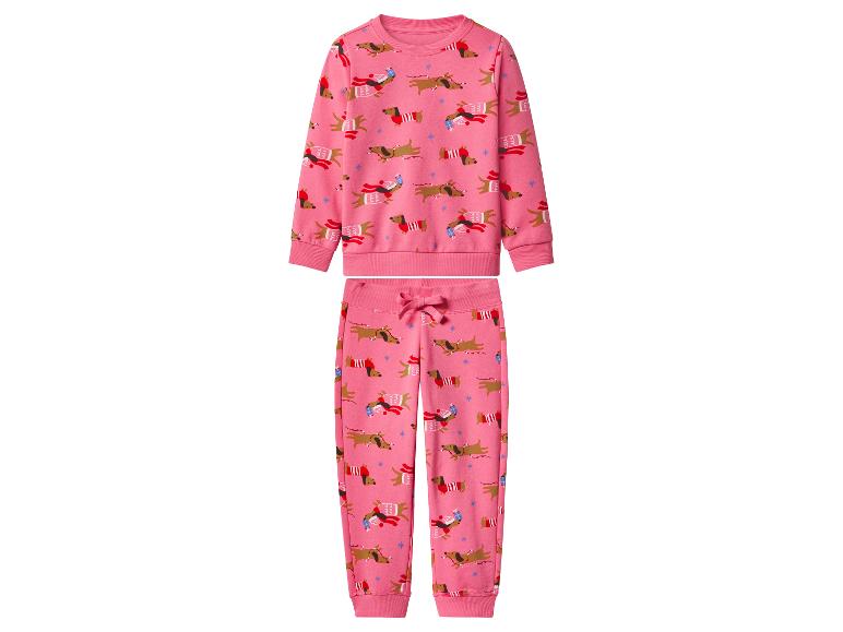 Pyjama rose avec imprimé de chiens teckels de Noël