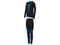 Sous-vêtements thermiques noirs avec des détails bleus.