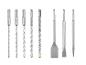 Jeu de forets et burins SDS pour marteau, incluant des forets de 5, 6, 8 et 10 mm