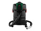 Aspirateur Parkside noir avec des accents verts et un tuyau d'aspiration en métal.