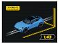 Voiture de circuit Carrera Mercedes-AMG GT 63 bleu clair à l'échelle 1:43 avec dimensions.