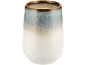 Mug en céramique avec un dégradé de couleurs du marron au bleu et blanc.