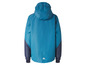 Une veste imperméable bleue avec capuche de la marque Mountain Warehouse.