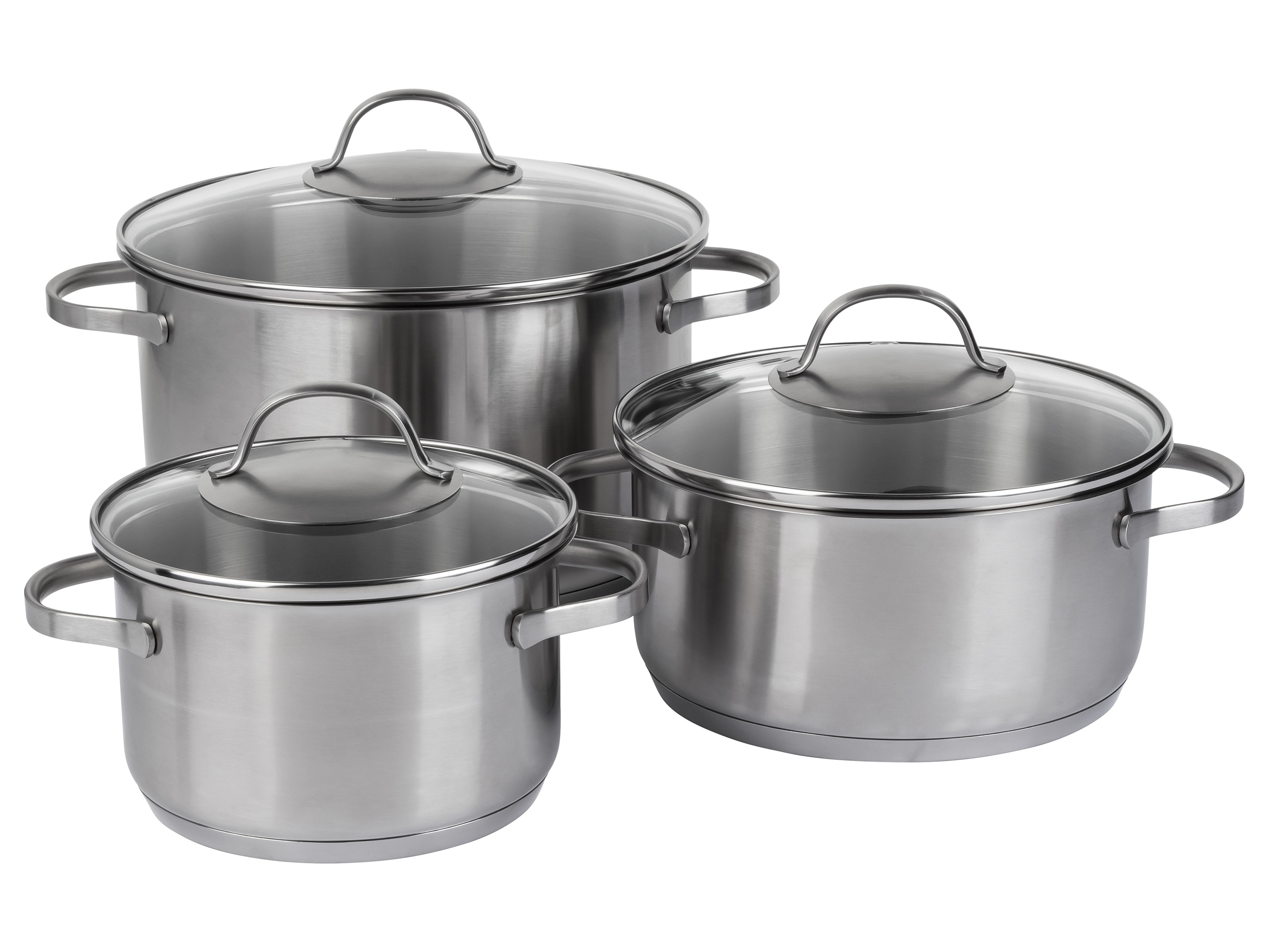 ERNESTO® Set de 3 casseroles en acier inoxydable