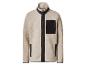 Veste polaire beige avec fermeture éclair et poches noires