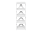 Étagère blanche à cinq niveaux.