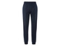 Pantalon de survêtement bleu foncé avec taille élastique.
