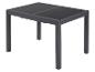 Table de jardin rectangulaire grise avec plateau en verre