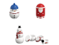 Boîtes de rangement SILVERCREST® avec motifs de Noël: bonhomme de neige et Père Noël.