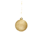 Boule de Noël dorée scintillante avec ficelle