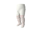 Collants bébé crème à rayures roses.