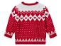 Pull rouge avec un motif blanc et des cœurs