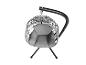 Fauteuil suspendu gris avec support et coussins