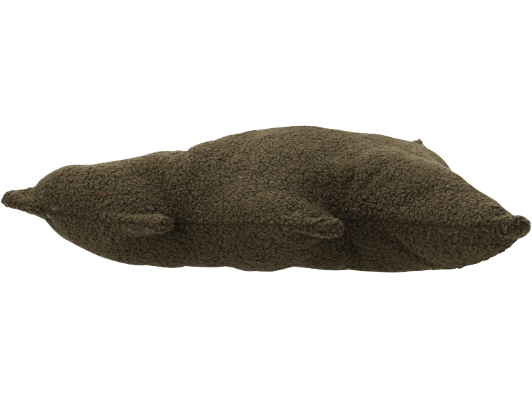 Coussin en peluche marron en forme de phoque ou de lamantin