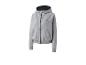 Sweat-shirt à capuche gris zippé.