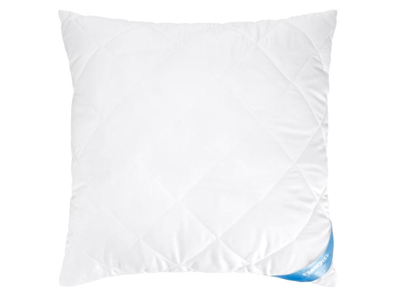 Oreiller blanc matelassé avec étiquette bleue Starfill