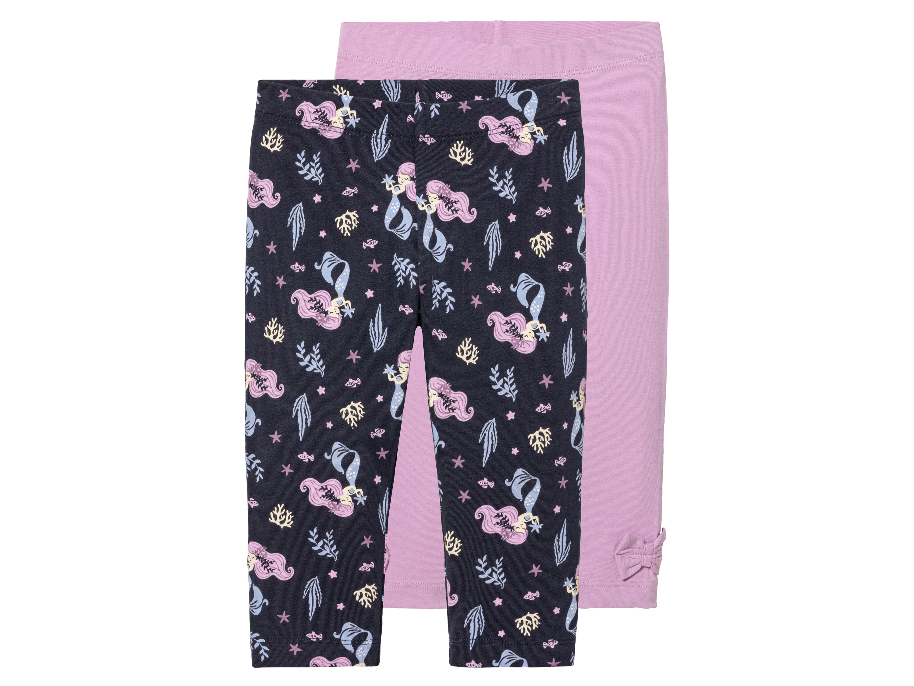 lupilu® Lot de 2 leggings petite fille  (2-4 ans, gris et violet)