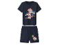 Pyjama enfant bleu foncé avec t-shirt et short, imprimé chiot