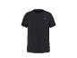 T-shirt de sport noir à manches courtes et col rond, avec un motif subtil.