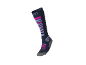 Chaussettes de sport bleues avec rayures roses et violet clair