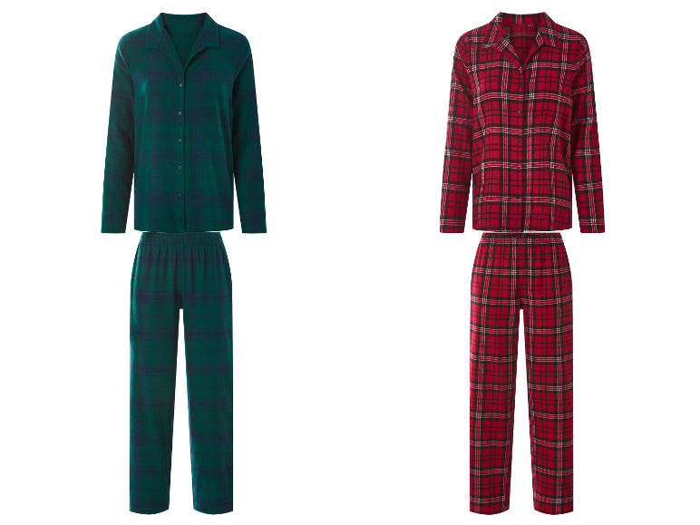 Pyjama pour femme ESMARA® à carreaux verts et rouges