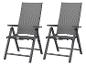 Deux chaises de jardin pliantes grises avec accoudoirs