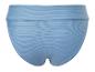 Maillot de bain bleu ciel, bas de bikini côtelé.