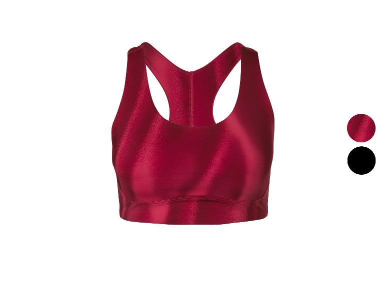 Soutien-gorge de sport rouge dos nageur, avec options de couleur : rouge et noir.