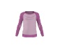 Haut de sport rose à manches longues avec manches raglan et détails texturés