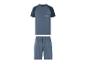 Ensemble de nuit bleu pour homme avec un t-shirt et un short, avec les textes 'CR7' et 'NIGHTWEAR'.