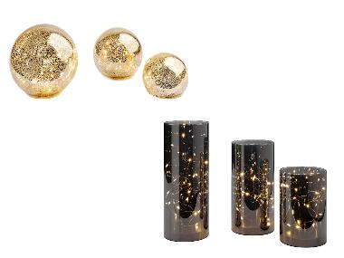 LIVARNO home - Lot de 3 photophores LED ou boules décoratives LED 