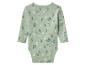 Body bébé à manches longues vert clair avec imprimé floral