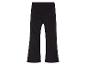 Pantalon en velours côtelé noir à pattes évasées.